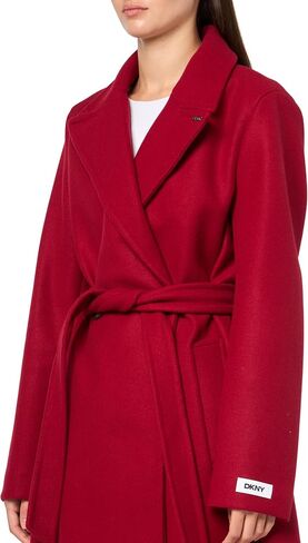 DKNY Women's Long Belted Faux-Wool in Saudi Arabia