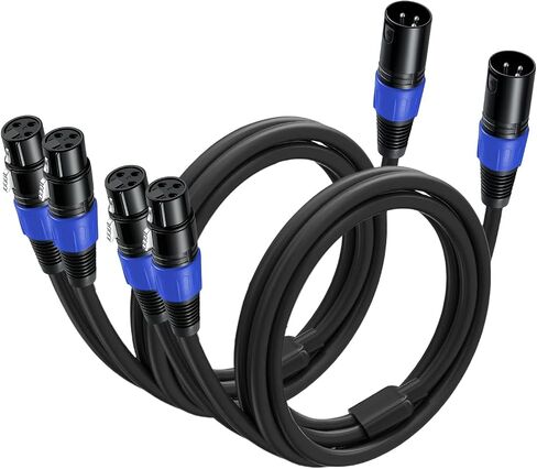 XLR Splitter Cable 1.6 FT, 1 XLR Female to 2 XLR Male Patch Y Cable, Balanced Microphone Splitter Cord Audio Adaptor, Used for Microphone, Effector, Mixer, Equelizer, DMX LED, Amplifier, Guitar in Kuwait