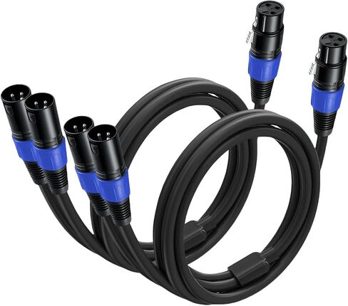 XLR Splitter Cable 1.6 FT, 1 XLR Female to 2 XLR Male Patch Y Cable, Balanced Microphone Splitter Cord Audio Adaptor, Used for Microphone, Effector, Mixer, Equelizer, DMX LED, Amplifier, Guitar in Kuwait