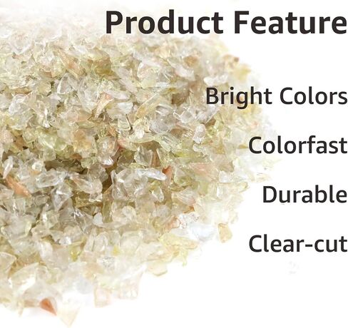 Crushed Glass 24 Color Set Broken Glass Glitter 1-3mm Colorful Craft Glass Glitter for Resin Arts, Nail Art, Geode Phone Case, Phoframe, Jewelry, Painting Decoration in Saudi Arabia