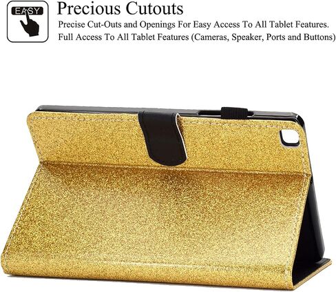 regun case for galaxy tab a7 lite 8.7 بوصة ، جلد pu متميز مع فتحات البطاقة متعددة الزاوية في Samsung Galaxy Tab A7 Lite 8.7 Inch SM-T220/SM-T225/SM-T227 2021 تم إصدارها ، الذهب in Saudi Arabia
