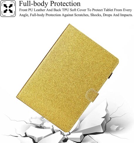 regun case for galaxy tab a7 lite 8.7 بوصة ، جلد pu متميز مع فتحات البطاقة متعددة الزاوية في Samsung Galaxy Tab A7 Lite 8.7 Inch SM-T220/SM-T225/SM-T227 2021 تم إصدارها ، الذهب in Saudi Arabia