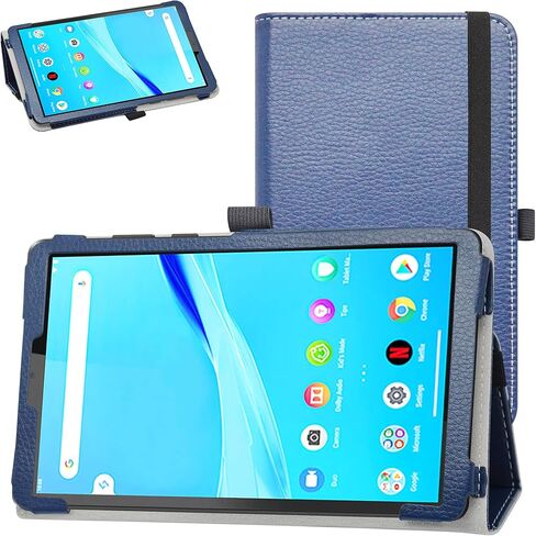 Bige for Lenovo Tab M8 Case Tablet ، Tab M8 HD (2nd Gen) TB-8505F & Tab M8 (3rd Gen) TB-8506F PU Leather Folio 2-Folding Cover for Lenovo Tab M8 8 "Tablet ، Blue Blue Dark in Kuwait