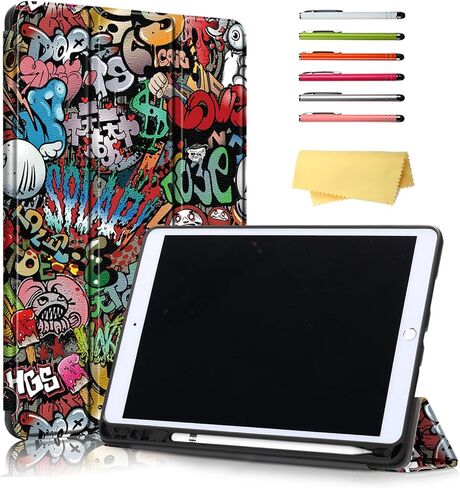 بالنسبة إلى Apple iPad 10.2 Case 2021/2020/2019 ، غطاء iPad التاسع/الثامن/السابع من الغطاء الذكي مع حامل القلم الرصاص [Auto Wake/Sleep] Pu Leather Stand Folio Tri-Fold Shockproof Thin in Kuwait