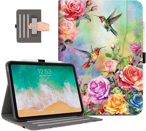 Lokigo for iPad 10th Generation Case 2022 ، iPad 10th Gen Case ، iPad 10.9 Case ، 10.9 inch multi-viewings case ، Apple iPad 10th Generation with Pencil Holder & Pocket ، Flowers in Kuwait