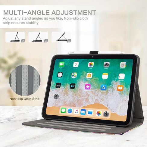 Lokigo for iPad 10th Generation Case 2022 ، iPad 10th Gen Case ، iPad 10.9 Case ، 10.9 inch multi-viewings case ، Apple iPad 10th Generation with Pencil Holder & Pocket ، Flowers in Kuwait