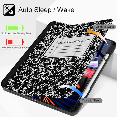 علبة Tuiklol لـ iPad Pro 13 Inch Generation 7th 2024 release M4 Chip - تم إنشاؤها في دعم القلم الرصاص 2 / USB -C ، غطاء محفوظات وقائي ضئيلة مع Wake / Sleep Smart Trifold Stand Auto Wake / Sleep in Kuwait