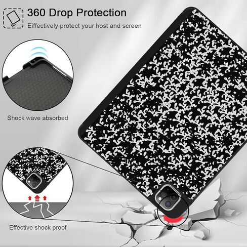 علبة Tuiklol لـ iPad Pro 13 Inch Generation 7th 2024 release M4 Chip - تم إنشاؤها في دعم القلم الرصاص 2 / USB -C ، غطاء محفوظات وقائي ضئيلة مع Wake / Sleep Smart Trifold Stand Auto Wake / Sleep in Kuwait