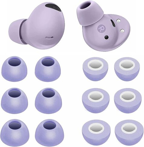 ALXCD FOAM EARTIPS متوافقة مع براعم المجرة 2 PRO-COBUDS ، S/M/L 3 بأحجام 6 أزواج من سماعات الأذن الرغوية الناعمة للذاكرة نصائح استبدال الأذن ، متوافقة مع براعم المجرة 2 Pro SM-R510 ، الأرجواني 12 SML in Saudi Arabia
