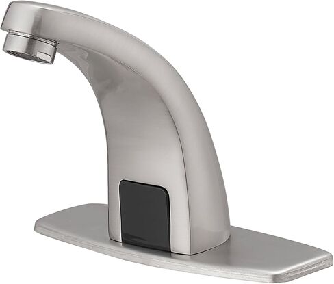 Touchless Bathroom Sink Faucet Commercial Infrared Motion Sensor, Battery or Plug-in Powered, Hot & Cold Mixer Tap, Hands-Free Faucet with Hole Cover Plate, Chrome in Kuwait