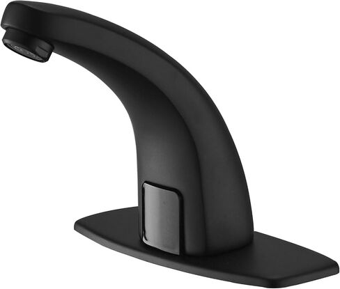 Touchless Bathroom Sink Faucet Commercial Infrared Motion Sensor, Battery or Plug-in Powered, Hot & Cold Mixer Tap, Hands-Free Faucet with Hole Cover Plate, Chrome in Kuwait
