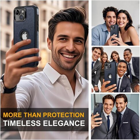 تصميم متوافق مع هاتف iPhone 14، جراب جلدي فاخر عتيق، نحيف غير قابل للانزلاق، غطاء واقٍ مقاوم للصدمات (2022) 6.1 بوصة (بني) in Saudi Arabia