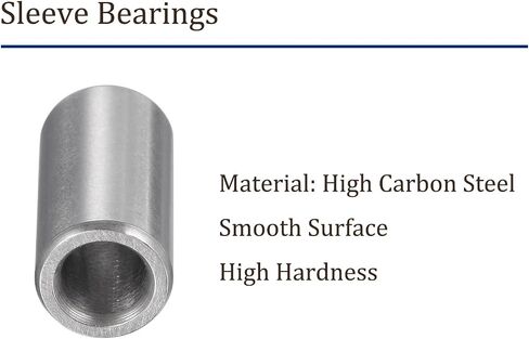 Kozelo 6pcs Sleeve Bearings - [ 5mm x 8mm x 10mm ] Oilless Bushings Precision Sleeve Bearing for Industrial Equipment Use | Chrome Steel in Kuwait