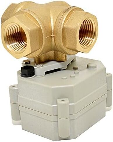 3 Way 1-1/4 inch 12VDC 24VAC/DC L Type Auto Return Brass Electrical Position Feedback On/Off Motorized Ball Valve in Kuwait