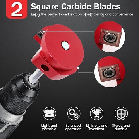 9 Piece Set PVC Pipe Reamer with 2 Carbide Square Blades,1/2 Inch,3/4 Inch,1 Inch,1-1/4 Inch, 1-1/2 Inch,2 Inch,2-1/2 Inch,3 Inch,4 Inch Head Aluminum for PVC, CPVC or ABS Pipe (Red, 9PCS) in Kuwait