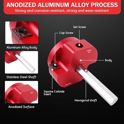 9 Piece Set PVC Pipe Reamer with 2 Carbide Square Blades,1/2 Inch,3/4 Inch,1 Inch,1-1/4 Inch, 1-1/2 Inch,2 Inch,2-1/2 Inch,3 Inch,4 Inch Head Aluminum for PVC, CPVC or ABS Pipe (Red, 9PCS) in Kuwait