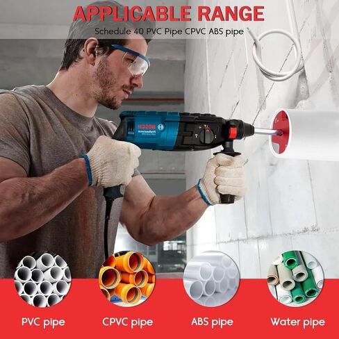 9 Piece Set PVC Pipe Reamer with 2 Carbide Square Blades,1/2 Inch,3/4 Inch,1 Inch,1-1/4 Inch, 1-1/2 Inch,2 Inch,2-1/2 Inch,3 Inch,4 Inch Head Aluminum for PVC, CPVC or ABS Pipe (Red, 9PCS) in Kuwait