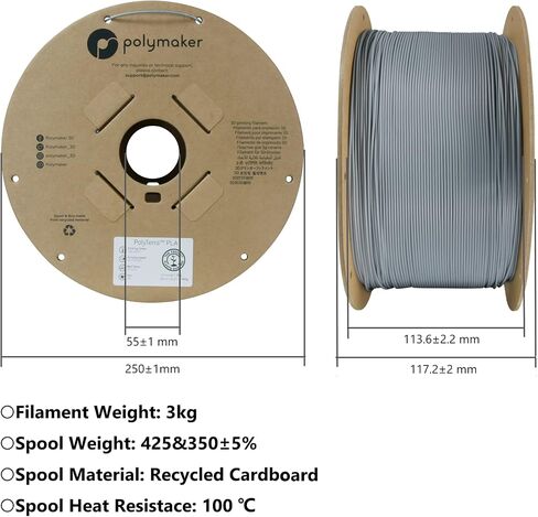 Polymaker Matte PLA for Production 2.5kg 1.75mm Black, 1.75 PLA 3D Printer Filament 2.5kg, Cost Effective Large Spool for Heavy 3D Printing Users in Kuwait