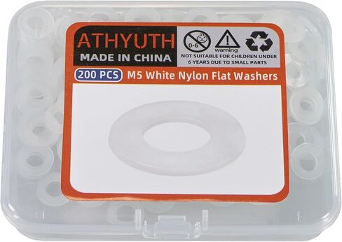 M8 White Nylon Washers, 8mm ID, 16mm OD, 1.5mm Thickness, Plastic Flat Round Washers, 150 Pieces Nylon Washers Hardware Set in Kuwait
