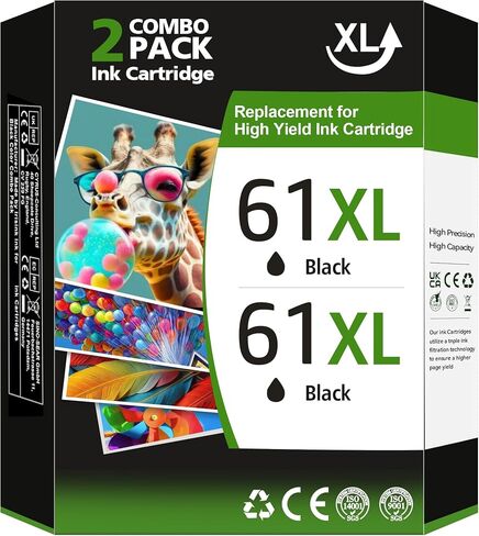 63XL Black Ink Cartridge Replacement for HP Ink 63 for HP 63XL Black Ink Cartridge Envy 4520 OfficeJet 4650 3830 5255 5222 5200 DeskJet 3630(63 XL Black Ink Cartridges, 2 Pack) in Saudi Arabia