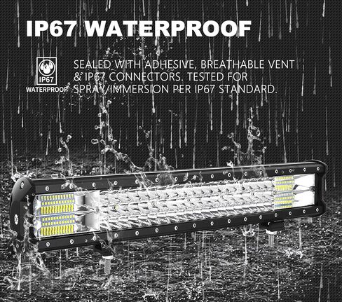 Willpower 22 inch LED Work Light Bar, Triple Row 324W Spot Flood Combo Beam Off Road Driving Fog Lights with Mounting Bracket for Pickup SUV ATV UTV Truck Light, 12V 24V in Kuwait