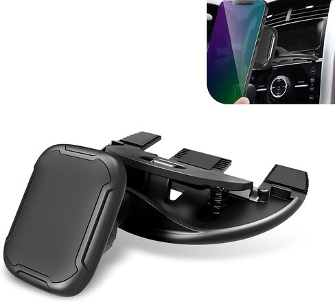 1 PC Car AdsoStorblable Adplower ، حامل التنقل مع مقطع منفذ أقراص مضغوطة ، وقصة الهاتف مع مقطع سيليكون ممتص الصدمة ، Universal لمعظم السيارات (Black #4) in Saudi Arabia