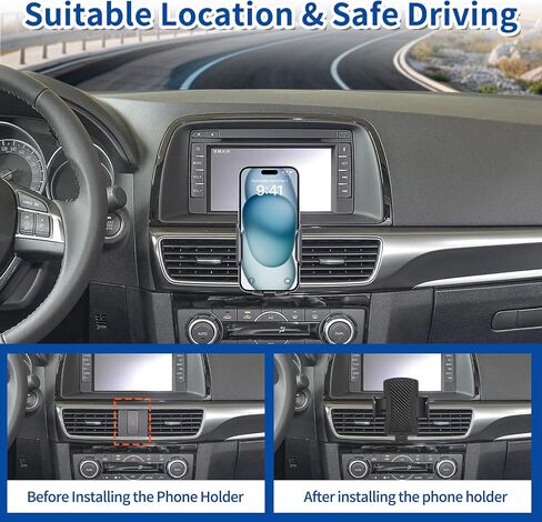 Car Phone Mount for Mazda CX-5 2016 Phone Holder Navigation,Fit for CX5 Cellphone Mobile Cradle Auto Accessories Bracket Anti-Shake,360 Degree Rotation,Compatible for All Cell Phones in Saudi Arabia