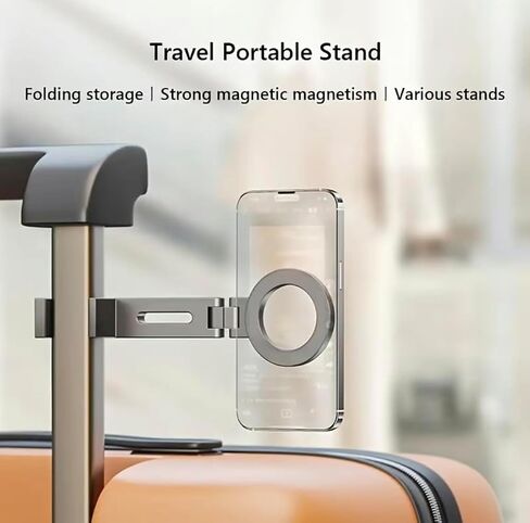 DT-MagClip Magnetic Clip-On Phone Holder for iPhone & Android (MagSafe) | 360° Adjustable Stand for Travel Desk Shopping Carts | Universal 1/4" Tripod Mount | Hands-Free & Creators Friendly (Gray) in Saudi Arabia