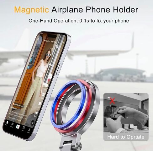 DT-MagClip Magnetic Clip-On Phone Holder for iPhone & Android (MagSafe) | 360° Adjustable Stand for Travel Desk Shopping Carts | Universal 1/4" Tripod Mount | Hands-Free & Creators Friendly (Gray) in Saudi Arabia