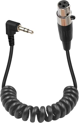 Gelrhonr الأيمن الزاوية 4 دبوس مصغرة XLR إلى كابل ملفوف 3.5 مم 1.6 قدم ، Mini XLR الإناث الحبل الصوتي الربيعي ، 1/8 بوصة TRS إلى MINI XLR STEREO CLAPPHONE CLABPHONE in Kuwait