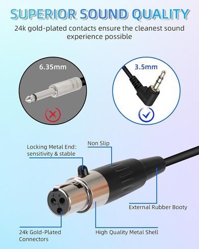 Gelrhonr الأيمن الزاوية 4 دبوس مصغرة XLR إلى كابل ملفوف 3.5 مم 1.6 قدم ، Mini XLR الإناث الحبل الصوتي الربيعي ، 1/8 بوصة TRS إلى MINI XLR STEREO CLAPPHONE CLABPHONE in Kuwait