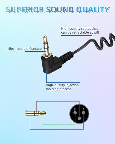Gelrhonr الأيمن الزاوية 4 دبوس مصغرة XLR إلى كابل ملفوف 3.5 مم 1.6 قدم ، Mini XLR الإناث الحبل الصوتي الربيعي ، 1/8 بوصة TRS إلى MINI XLR STEREO CLAPPHONE CLABPHONE in Kuwait