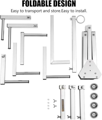 Heavy Duty PEX Pipe Decoiler, Multi-function Foldable pipe Dispenser, Under Floor Heating Pipe Decoiler for Steel Rope, Water Tube, Cable Uncoiler and Coil Feed in Kuwait