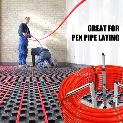 Heavy Duty PEX Pipe Decoiler, Multi-function Foldable pipe Dispenser, Under Floor Heating Pipe Decoiler for Steel Rope, Water Tube, Cable Uncoiler and Coil Feed in Kuwait