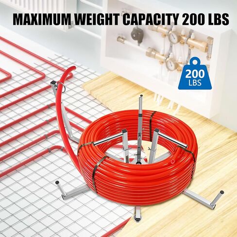 Heavy Duty PEX Pipe Decoiler, Multi-function Foldable pipe Dispenser, Under Floor Heating Pipe Decoiler for Steel Rope, Water Tube, Cable Uncoiler and Coil Feed in Kuwait