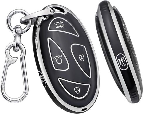 PIFOOG Key Fob Cover for Hyundai Kona 2024 Ioniq 6 Elantra Santa Fe Sonata 5 Button Car Keys Case Shell Accessories Bling Keychain Remote Key Protector Full Covers Girly Women White Gold TPU in Saudi Arabia