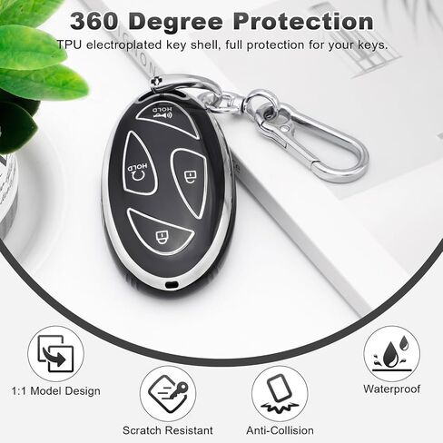 PIFOOG Key Fob Cover for Hyundai Kona 2024 Ioniq 6 Elantra Santa Fe Sonata 5 Button Car Keys Case Shell Accessories Bling Keychain Remote Key Protector Full Covers Girly Women White Gold TPU in Saudi Arabia