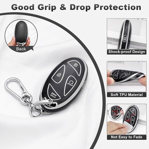 PIFOOG Key Fob Cover for Hyundai Kona 2024 Ioniq 6 Elantra Santa Fe Sonata 5 Button Car Keys Case Shell Accessories Bling Keychain Remote Key Protector Full Covers Girly Women White Gold TPU in Saudi Arabia