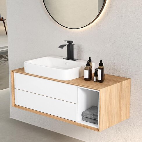 Herogo Black Bathroom Faucet, Stainless Steel Modern Bathroom Sink Faucets with Pop-up Sink Drain & Deck Plate 1 or 3 Hole, Single Handle RV Washbasin Lavatory Faucet with 2 Water Hoses in Kuwait
