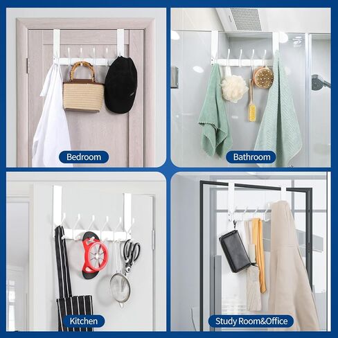 Foldable Over The Door Hook,No Assembly Required Door Hanger Hook, Sturdy Over The Door Coat Rack, Skidproof Over Door Hanger Door Hooks for Hanging Clothes, Towels, Hats, Backpack,Matte Black in Saudi Arabia