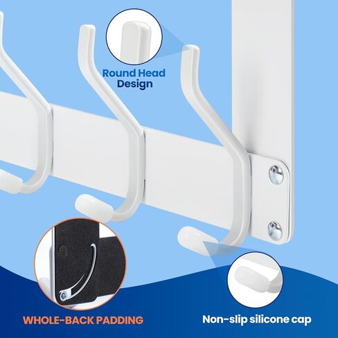 Foldable Over The Door Hook,No Assembly Required Door Hanger Hook, Sturdy Over The Door Coat Rack, Skidproof Over Door Hanger Door Hooks for Hanging Clothes, Towels, Hats, Backpack,Matte Black in Saudi Arabia