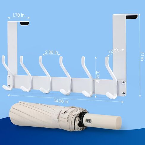 Foldable Over The Door Hook,No Assembly Required Door Hanger Hook, Sturdy Over The Door Coat Rack, Skidproof Over Door Hanger Door Hooks for Hanging Clothes, Towels, Hats, Backpack,Matte Black in Saudi Arabia