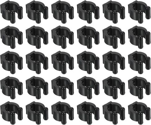 PATIKIL 17mm Dia Billiards Cue Locating Clip Holder, 6 Pack Plastic Snooker Clip for Fishing Rod Pool Cue Rack Storage, Black in Kuwait