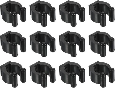 PATIKIL 17mm Dia Billiards Cue Locating Clip Holder, 6 Pack Plastic Snooker Clip for Fishing Rod Pool Cue Rack Storage, Black in Kuwait