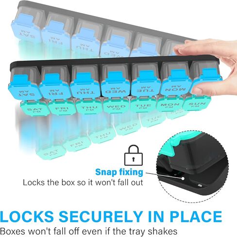 Extra Large Weekly Pill Organizer - 7 Day AM/PM Pill Box, Twice a Day XL Pill Container for Vitamins and Supplements, Airtight & Detachable Design, Ideal for Daily Medication Management in Kuwait