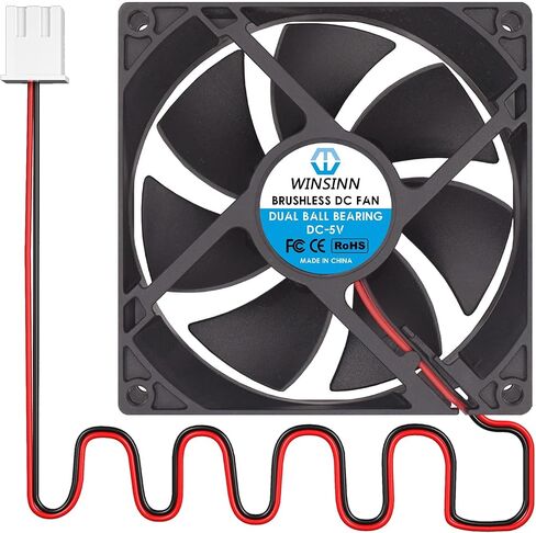 WINSINN DC 90mm Fan 12V 9025 Dual Ball Bearing Brushless Cooling 90x25mm 2PIN in Kuwait