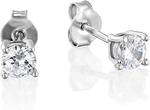 Gold Filled CZ Diamond Stud Earrings - Handmade Zircon Bridal and Bridesmaids Post Earrings - 6mm in Kuwait