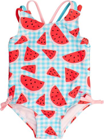 RuffleButts Melon Tie Shoulder One Piece - 12-18m in Kuwait