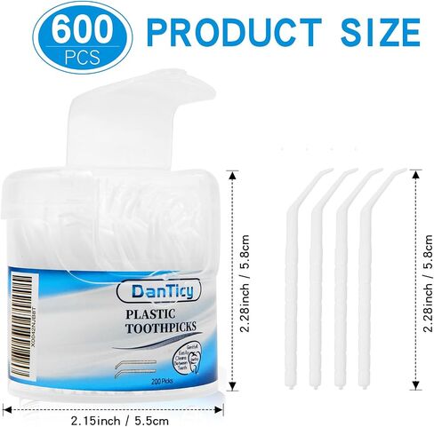Interdental Toothpicks, Disposable Plastic Curved Hook Toothpicks, Ultra Teeth Cleaning Tool for Daily Care of Removes Plaque and Debris Between Your Teeth 200PCS (Pack of 1) in Kuwait