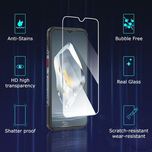 2 PACK for Oukitel WP35 6.6 Inch Screen Protector Tempered Glass with 9H Hardness Anti-Scratch Bubble Free Easy Installation Case Friendly in Saudi Arabia
